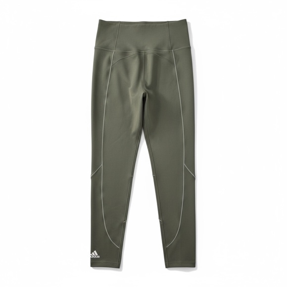 Adidas Olive Green Full Length‎ Leggings with Contour Seams Size XS - Picture 4 of 6